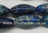 CDE293 15.5 inches 15*30mm rice dyed sea sediment jasper beads