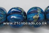 CDE297 15.5 inches 19*23mm pumpkin dyed sea sediment jasper beads