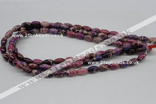 CDE30 15.5 inches 8*12mm rice dyed sea sediment jasper beads
