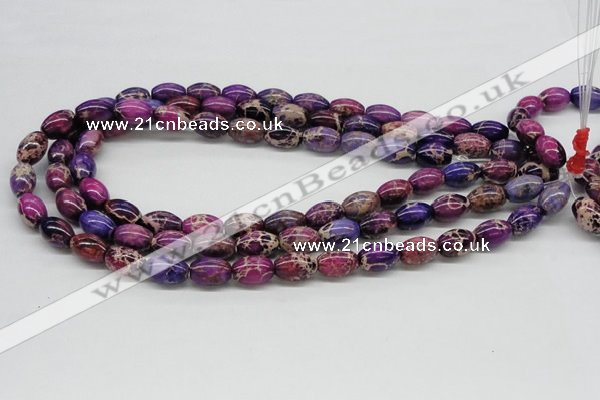 CDE31 15.5 inches 10*14mm rice dyed sea sediment jasper beads