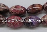 CDE32 15.5 inches 13*18mm rice dyed sea sediment jasper beads