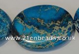 CDE320 15.5 inches 35*45mm oval dyed sea sediment jasper beads