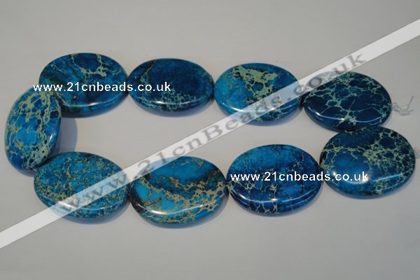 CDE320 15.5 inches 35*45mm oval dyed sea sediment jasper beads