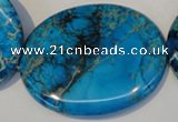 CDE321 15.5 inches 40*50mm oval dyed sea sediment jasper beads