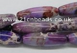 CDE33 15.5 inches 10*30mm rice dyed sea sediment jasper beads