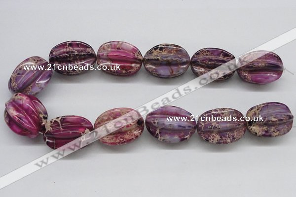 CDE37 15.5 inches 25*33mm star fruit shaped dyed sea sediment jasper beads