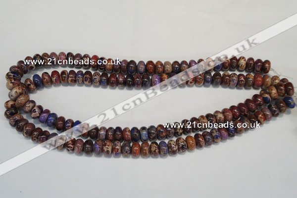 CDE371 15.5 inches 6*10mm rondelle dyed sea sediment jasper beads