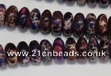 CDE372 15.5 inches 6*12mm rondelle dyed sea sediment jasper beads