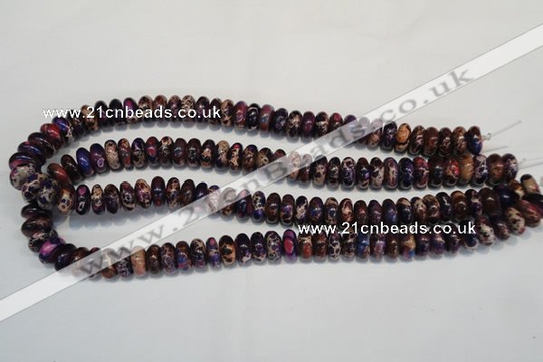 CDE372 15.5 inches 6*12mm rondelle dyed sea sediment jasper beads