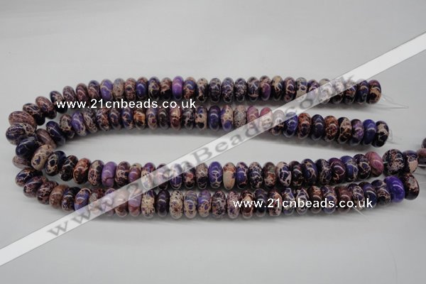 CDE373 15.5 inches 7*14mm rondelle dyed sea sediment jasper beads