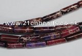 CDE376 15.5 inches 4*12mm tube dyed sea sediment jasper beads