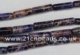 CDE377 15.5 inches 4*12mm tube dyed sea sediment jasper beads