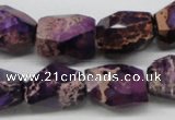 CDE38 15.5 inches 14*18mm faceted nuggets dyed sea sediment jasper beads