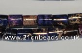 CDE380 15.5 inches 8*10mm tube dyed sea sediment jasper beads