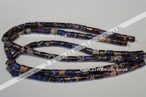 CDE380 15.5 inches 8*10mm tube dyed sea sediment jasper beads