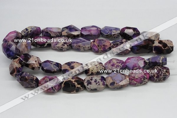 CDE39 15.5 inches 20*25mm faceted nuggets dyed sea sediment jasper beads