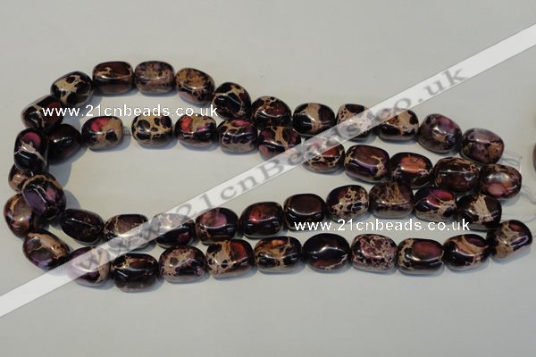 CDE395 15.5 inches 12*16mm nugget dyed sea sediment jasper beads