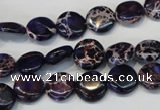 CDE397 15.5 inches 10mm flat round dyed sea sediment jasper beads