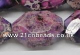 CDE41 15.5 inches 25*35mm faceted nuggets dyed sea sediment jasper beads