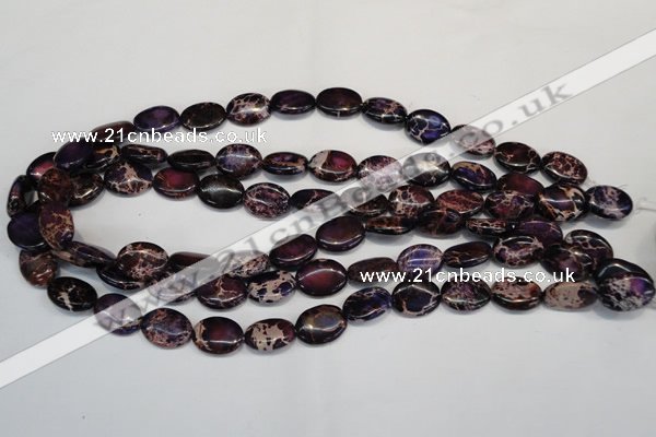 CDE417 15.5 inches 12*16mm oval dyed sea sediment jasper beads
