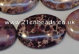 CDE422 15.5 inches 25*35mm oval dyed sea sediment jasper beads
