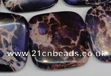 CDE430 15.5 inches 30*30mm square dyed sea sediment jasper beads