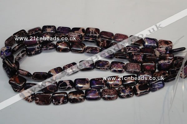 CDE436 15.5 inches 12*16mm rectangle dyed sea sediment jasper beads