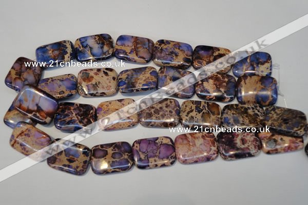CDE440 15.5 inches 20*30mm rectangle dyed sea sediment jasper beads
