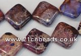 CDE445 15.5 inches 16*16mm diamond dyed sea sediment jasper beads