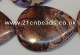 CDE461 15.5 inches 30*40mm flat teardrop dyed sea sediment jasper beads