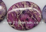 CDE470 15.5 inches 40*50mm oval dyed sea sediment jasper beads