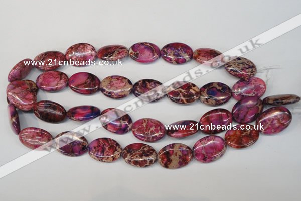 CDE475 15.5 inches 18*25mm oval dyed sea sediment jasper beads