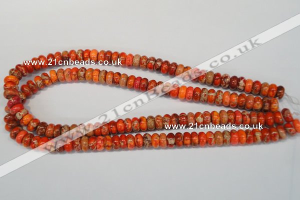 CDE501 15.5 inches 6*10mm rondelle dyed sea sediment jasper beads