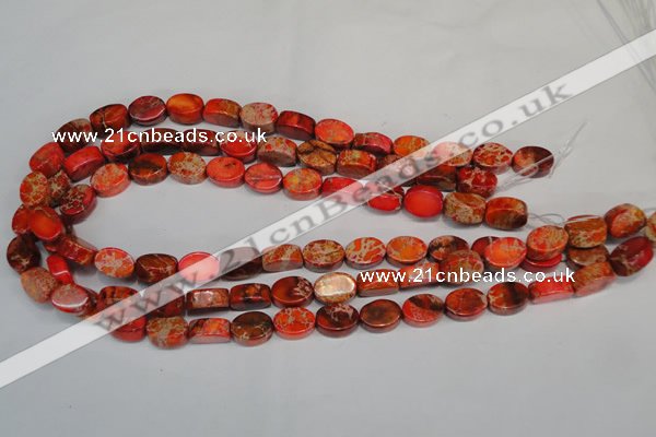 CDE528 15.5 inches 10*14mm oval dyed sea sediment jasper beads