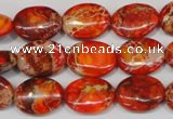 CDE531 15.5 inches 12*16mm oval dyed sea sediment jasper beads