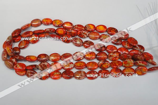 CDE531 15.5 inches 12*16mm oval dyed sea sediment jasper beads