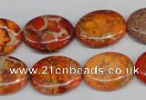 CDE532 15.5 inches 15*20mm oval dyed sea sediment jasper beads