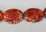 CDE533 15.5 inches 18*25mm oval dyed sea sediment jasper beads