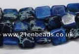 CDE54 15.5 inches 10*10mm square dyed sea sediment jasper beads