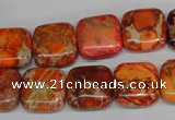 CDE540 15.5 inches 14*14mm square dyed sea sediment jasper beads