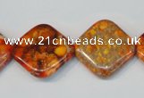 CDE547 15.5 inches 20*20mm diamond dyed sea sediment jasper beads