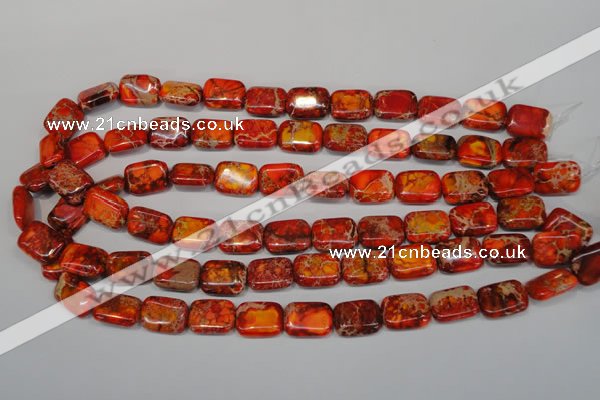 CDE553 15.5 inches 12*16mm rectangle dyed sea sediment jasper beads