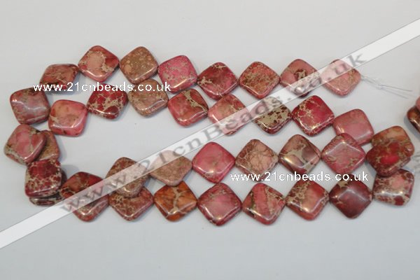 CDE570 15.5 inches 18*18mm diamond dyed sea sediment jasper beads