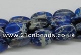 CDE58 15.5 inches 12*16mm oval dyed sea sediment jasper beads