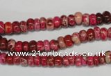 CDE584 15.5 inches 3*6mm rondelle dyed sea sediment jasper beads