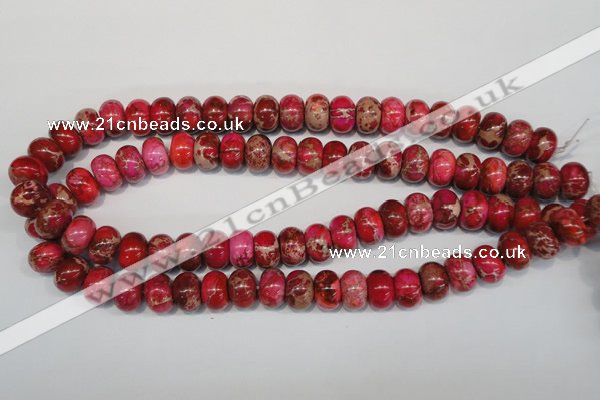 CDE588 15.5 inches 9*14mm rondelle dyed sea sediment jasper beads