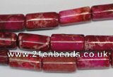 CDE594 15.5 inches 8*16mm tube dyed sea sediment jasper beads