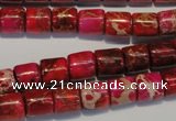 CDE595 15.5 inches 8*8mm tube dyed sea sediment jasper beads