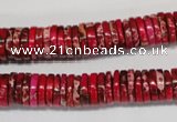CDE602 15.5 inches 2*10mm heishi dyed sea sediment jasper beads