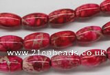 CDE605 15.5 inches 8*12mm rice dyed sea sediment jasper beads